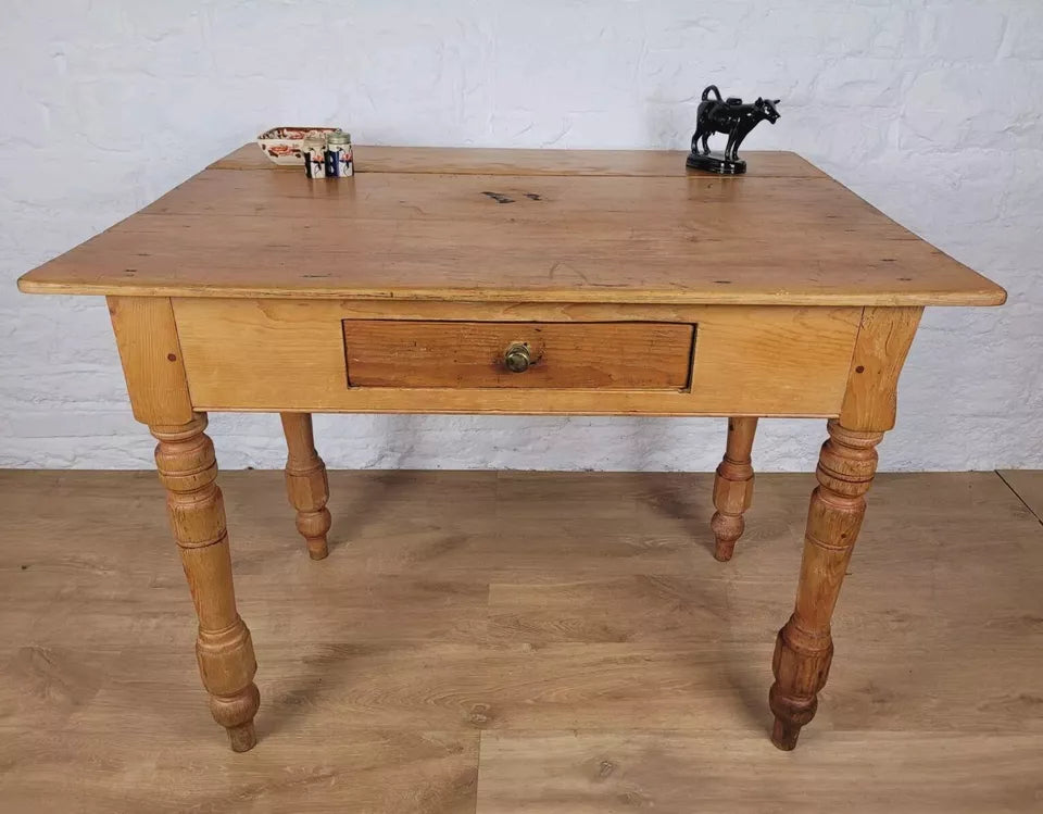 Victorian Pine Table Kitchen Farmhouse Drop Leaf Rustic Delivery Available