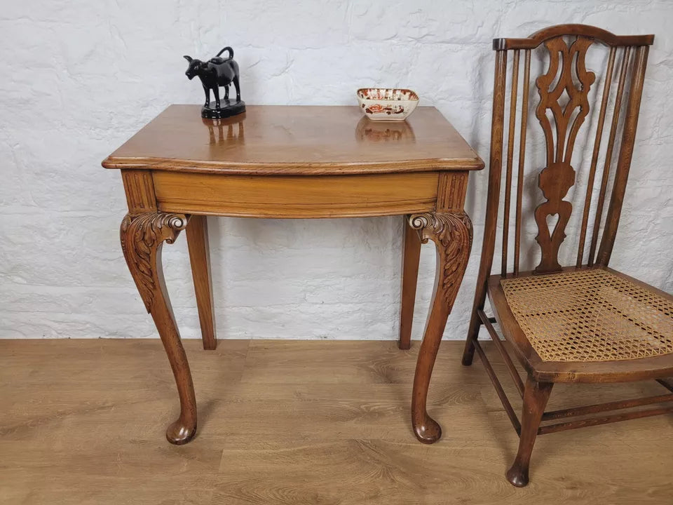 Walnut Occasional Side Table Carved Vintage Antique Style Postage Available