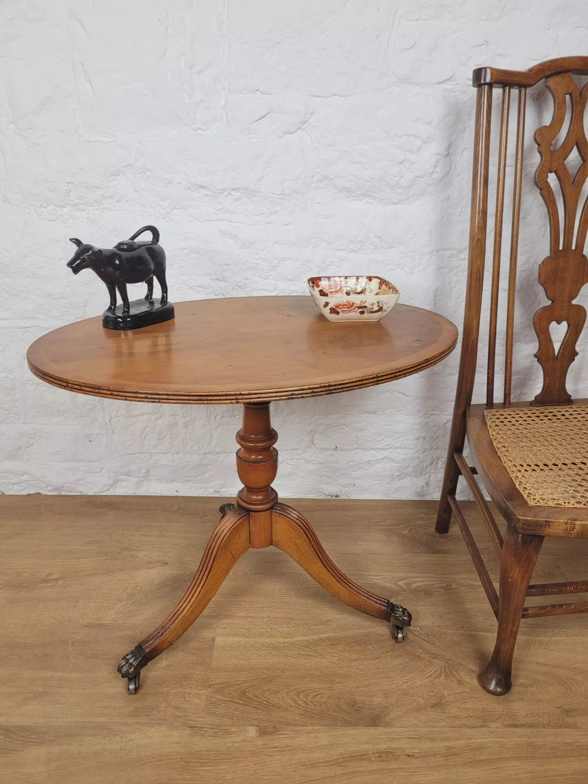 Vintage Oval Coffee Table Castors Mid 20th Century Oak Postage Available