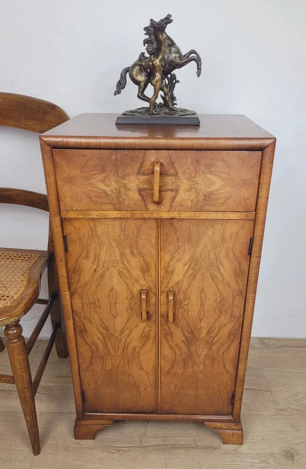 Walnut Cocktail Cabinet Art Deco 1950's Mid Century Vintage Postage Available
