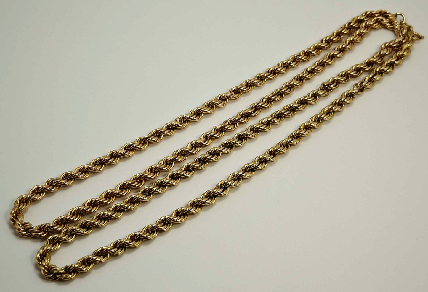 9ct Rose Gold Rope Chain Necklace 29.5 inch 26.5g - Hallmarked 375