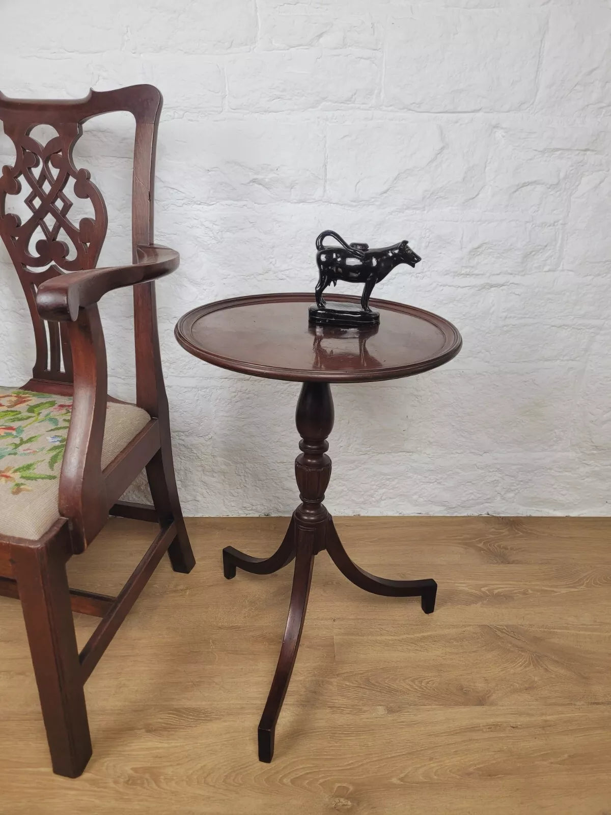 Victorian Tripod Wine Table English Circular Mahogany Postage Available