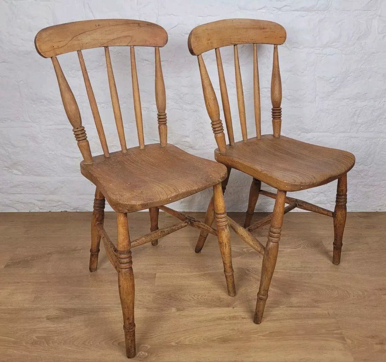 Pine Kitchen Chairs Country Pair Farmhouse Vintage Postage Available