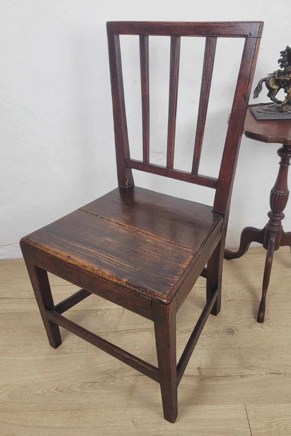 Victorian Kitchen Chair Oak Rail Back 19th Century Antique Postage Available