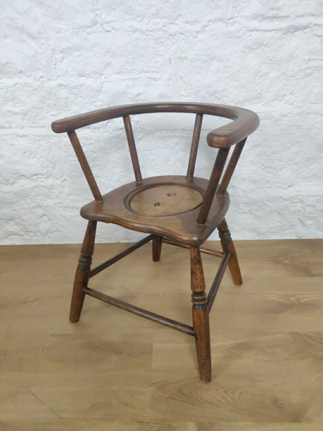 Victorian Child's Potty Chair Beech Spindle Back Postage Available