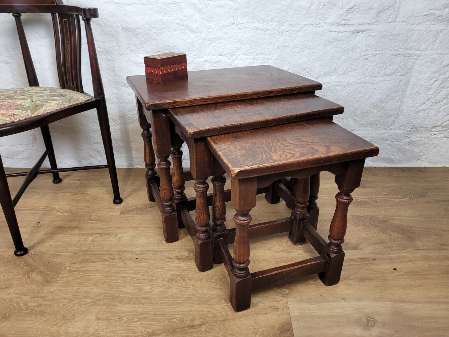 Nest of Tables Oak Vintage Rectangular Postage Available