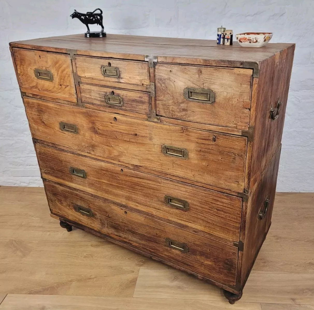 Campaign Chest Of Drawers Camphor 20th Century Brass Handles Delivery Available