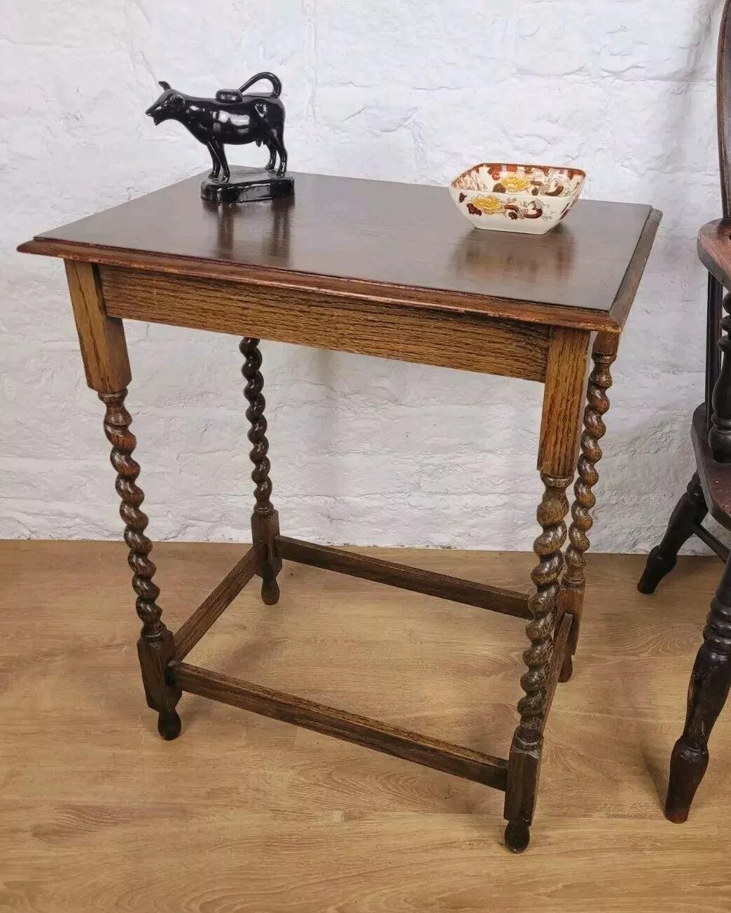 Barley Twist Side Table Oak Country English Antique Postage Available