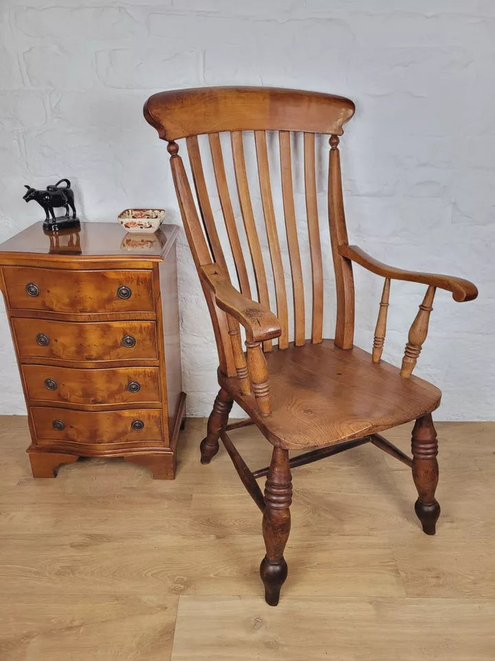 Farmhouse Kitchen Armchair Victorian Country Walnut C19th Delivery Available