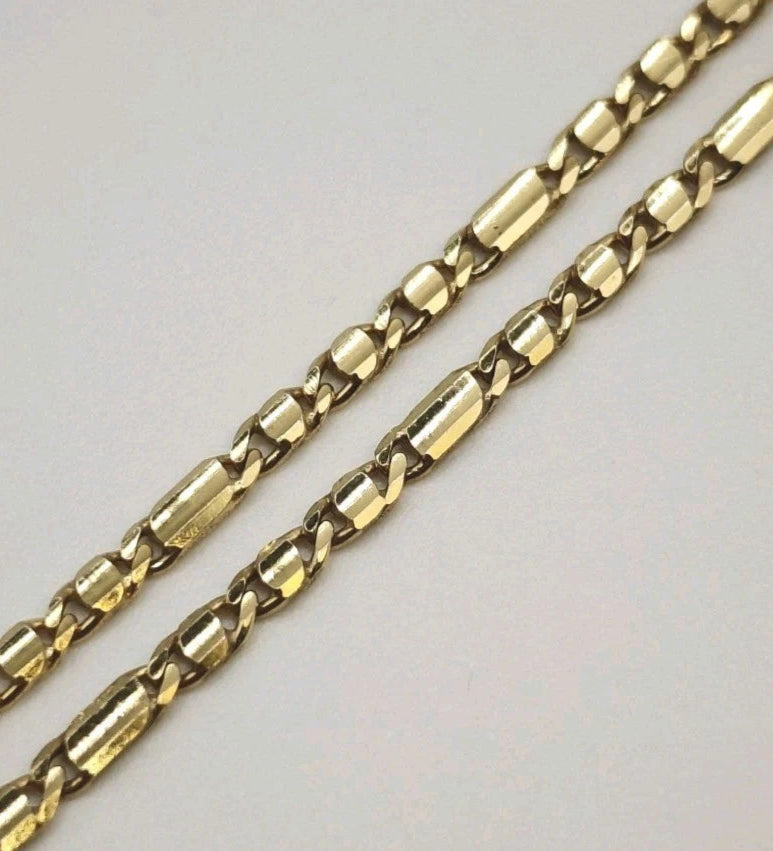 Chain Necklace 9ct Gold Figaro Style Link 16" Yellow Postage Available