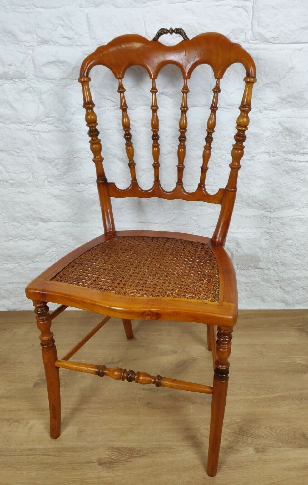 Fruitwood Bobbin Chair Cane Seat Turned Legs Chiavari Style Postage Available