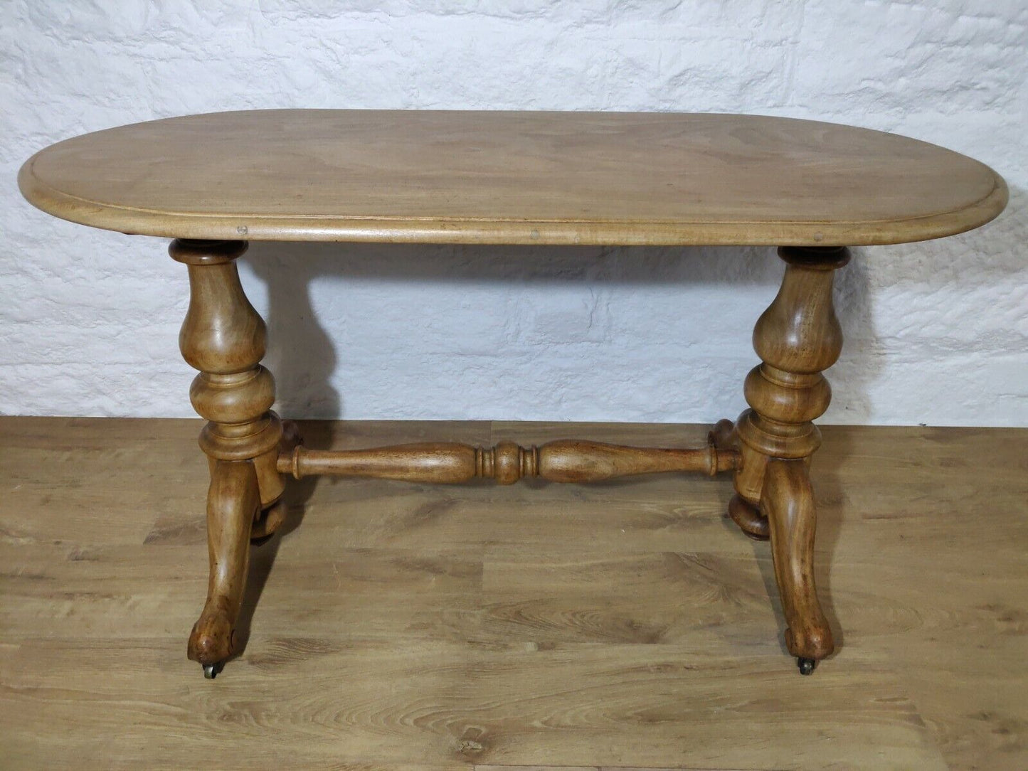 Victorian Oval Window Table Beech Baluster Supports Postage Available