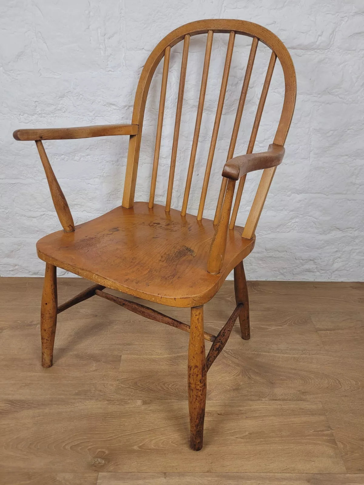 Vintage Carver Armchair Mid 20th Century Beech Spindle Back Postage Available