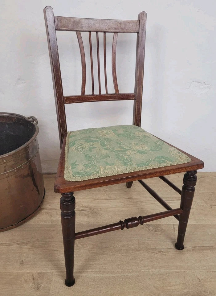 Edwardian Childs Bedroom Chair J.T. Antique Floral Upholstery Postage Available