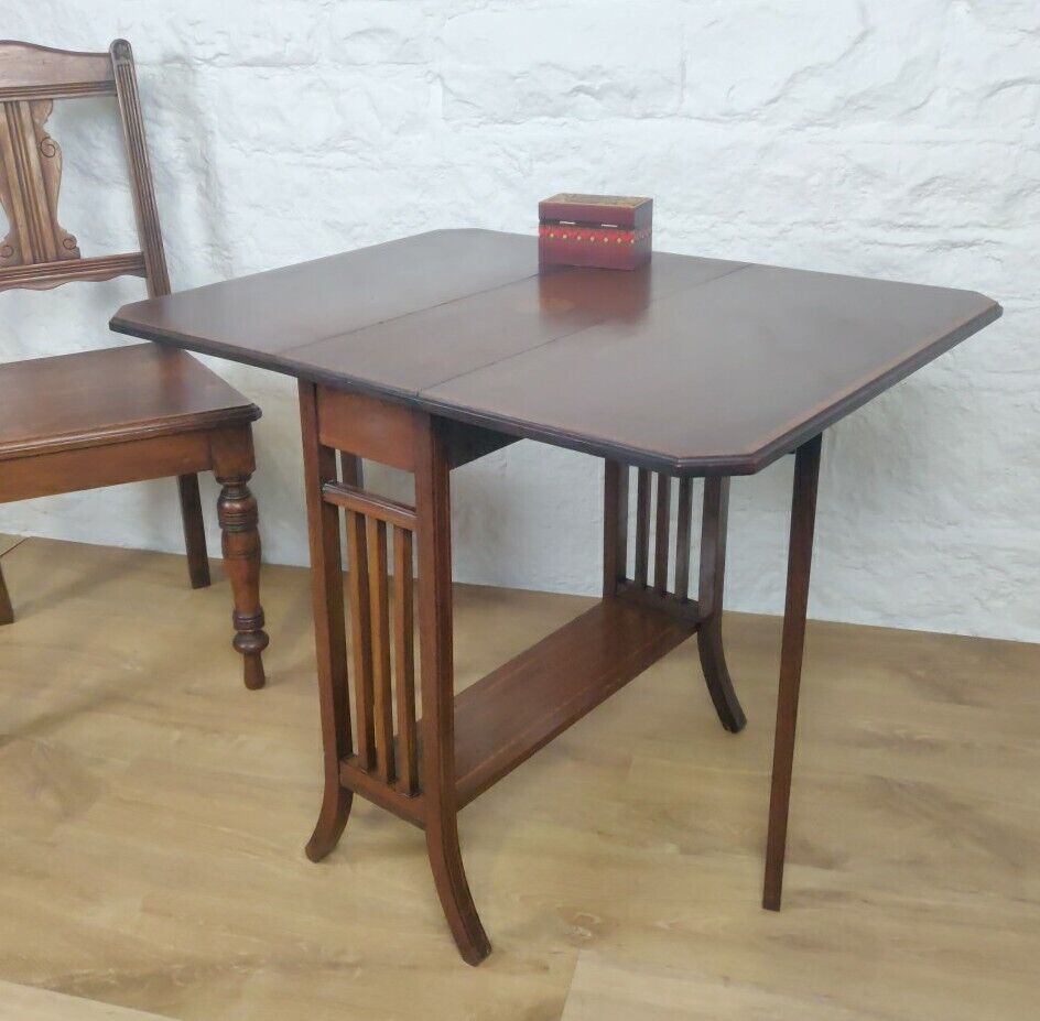 Sutherland Table Drop Leaf Satinwood Cross Banded Edwardian Postage Available