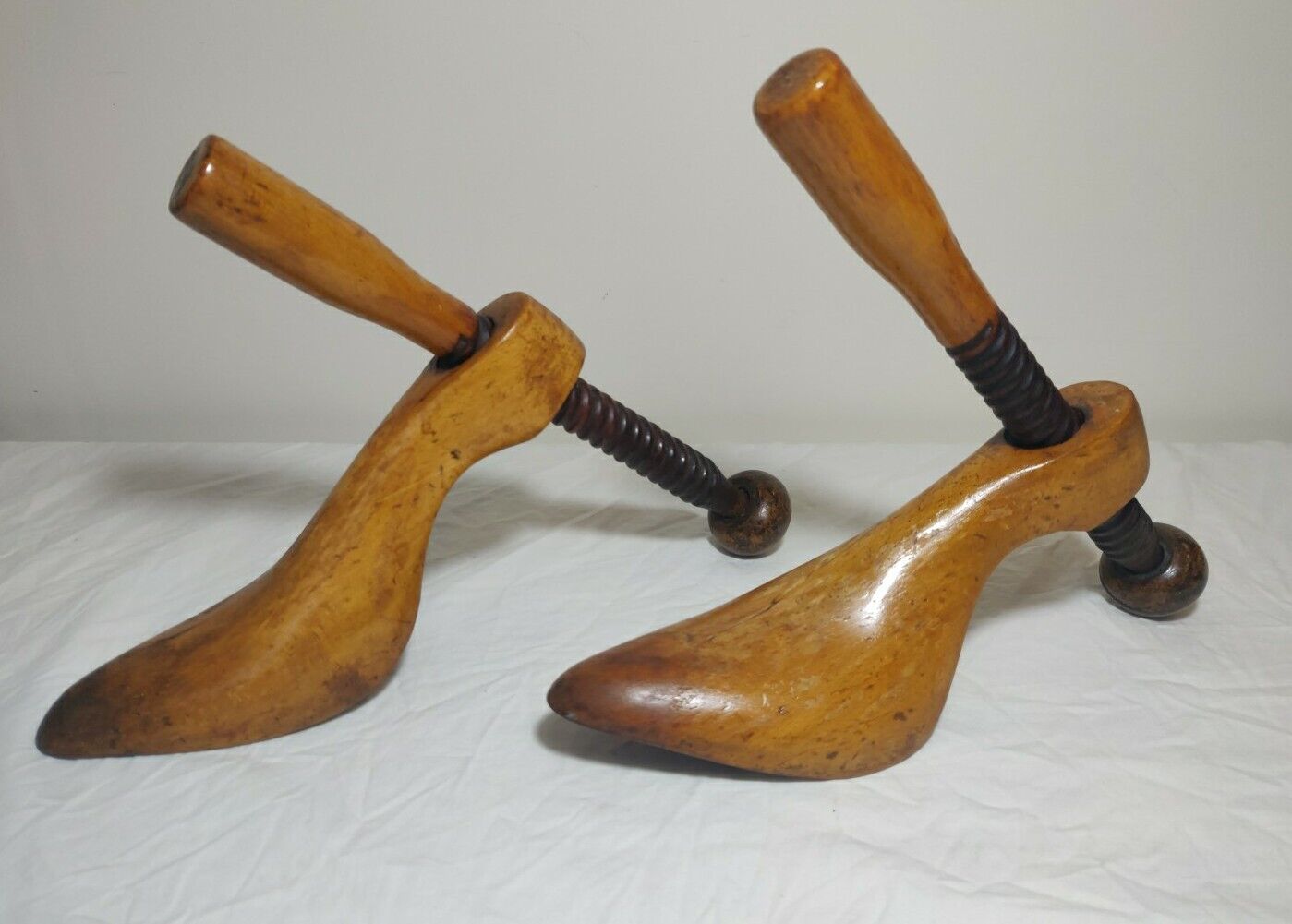 Vintage Turnable Shoe Tree Last Set Original Oak Postage Available