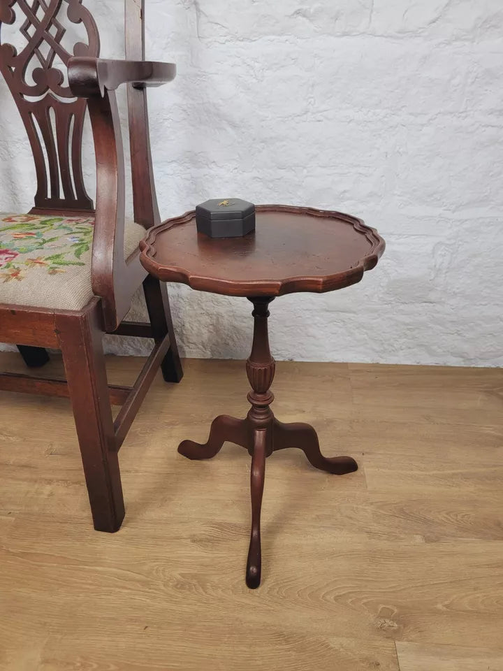 Tripod Wine Table English Figured Boarder Victorian Style Postage Available