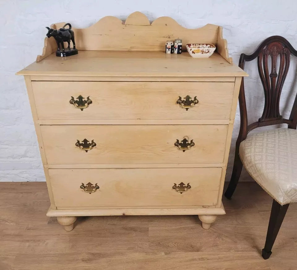 Country Chest Of Drawers Pine Gallery Brass Handles Vintage Delivery Available