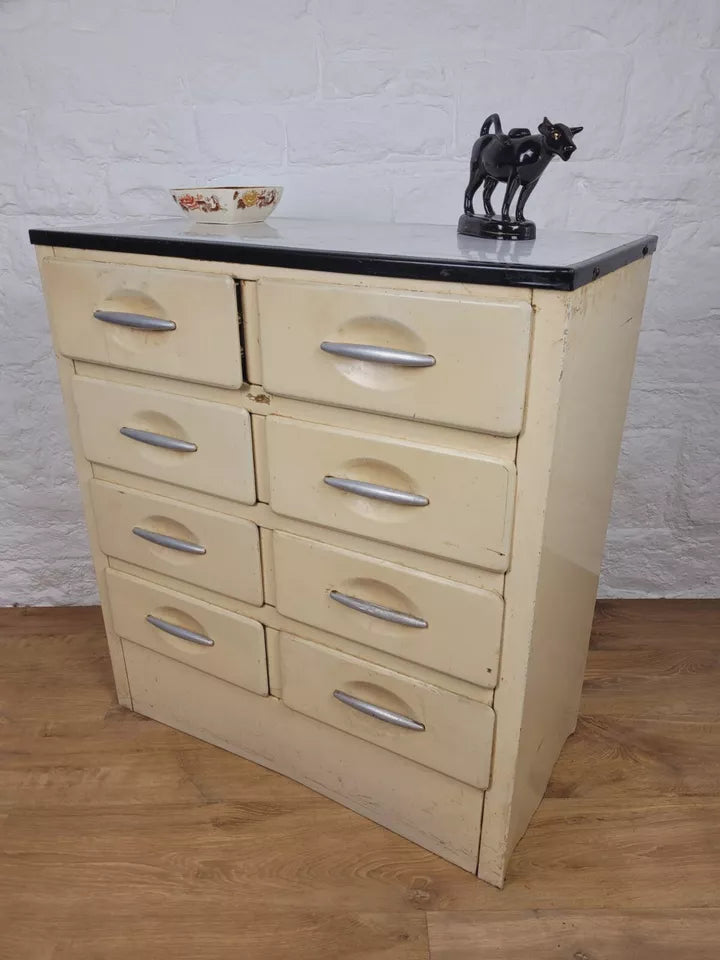 Industrial Metal Tool Cabinet Vintage Drawers Ivory Delivery Available