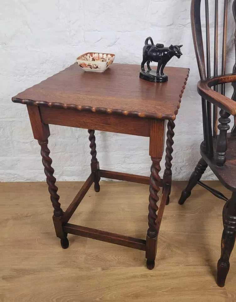 Barley Twist Side Table Pie Crust Country English Mahogany Postage Available