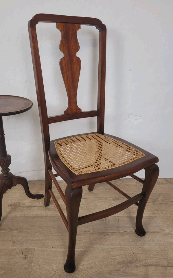 Cane Bedroom Chair Vintage Mid 20th Century Queen Anne Legs Postage Available