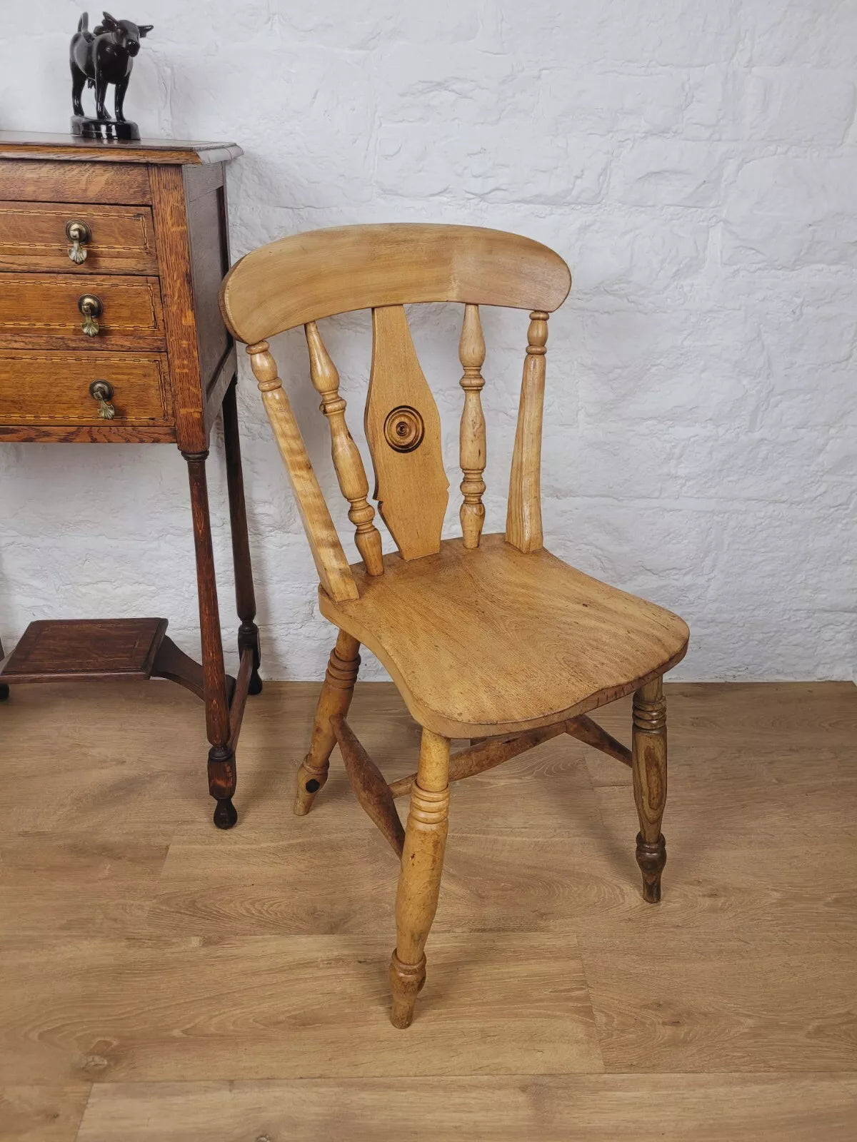 Kitchen Chair Bulls-eye Back Farmhouse Oak Country Postage Available