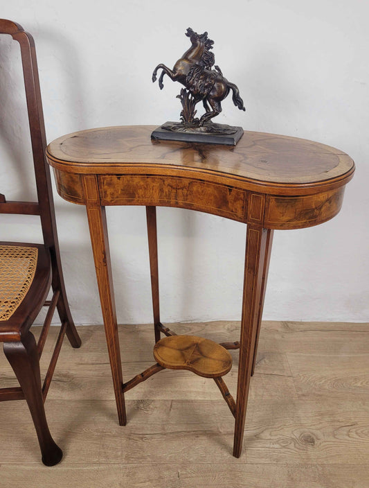 Victorian Kidney Side Table Walnut 19th Century Antique Postage Available