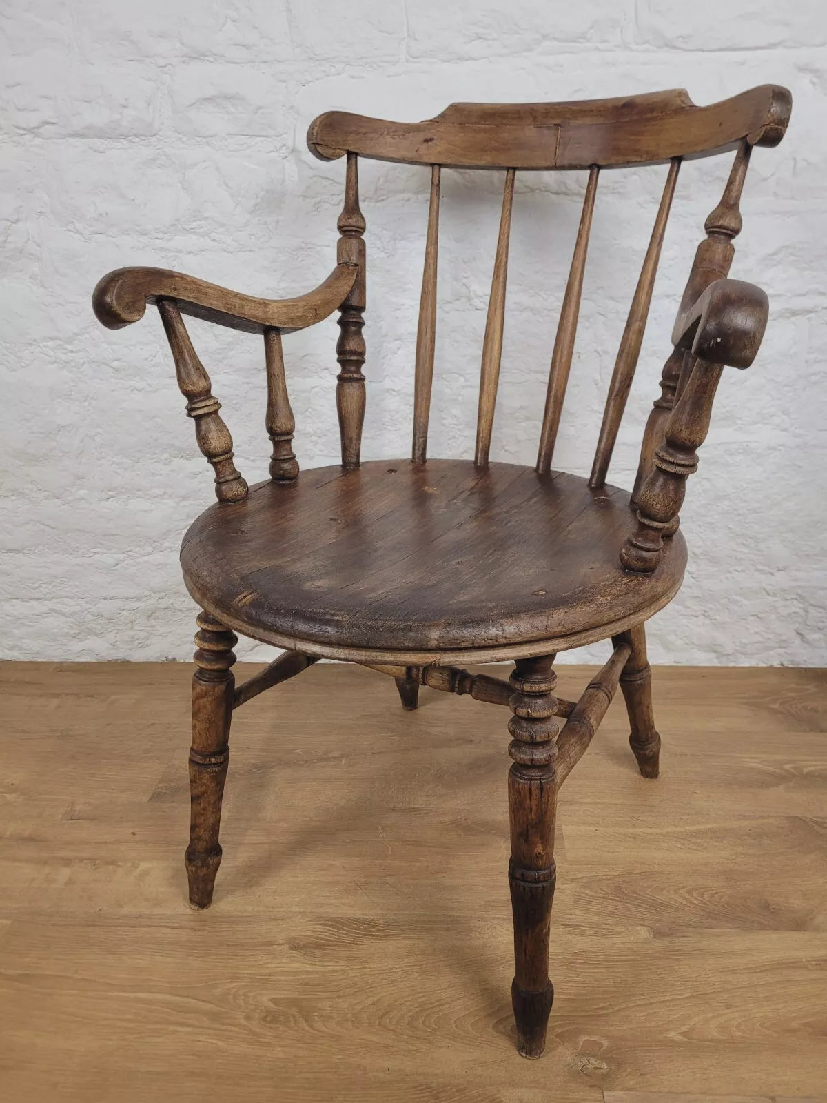 Penny Windsor Elbow Chair Elm Victorian Carver English Postage Available