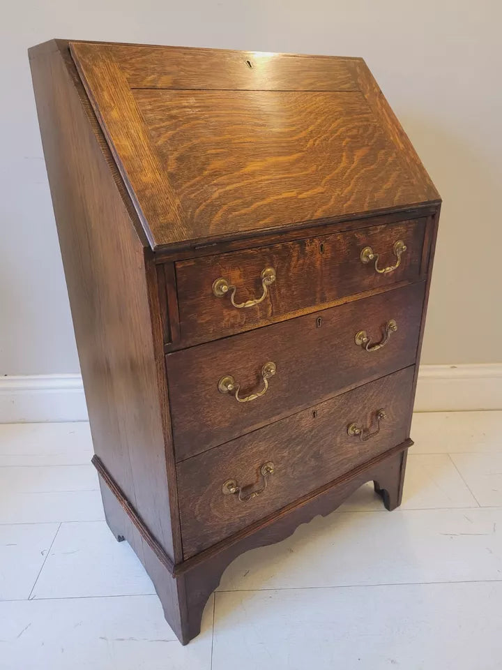 Writing Bureau Desk English Oak Fall Front Antique Country Delivery Available