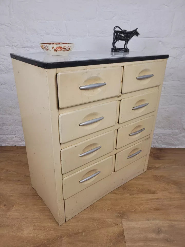 Industrial Metal Tool Cabinet Vintage Drawers Ivory Delivery Available