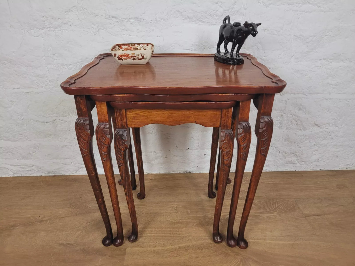 Nest of Tables Bevan Funnell Reprodux Carved Knees English Postage Available