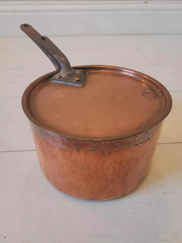 Harrods Copper Saucepan With Lid 19th Century Antique Postage Available