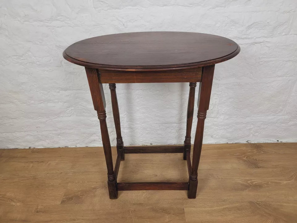 Edwardian Oval Side Table Hall Turned Legs Mahogany English Postage Available