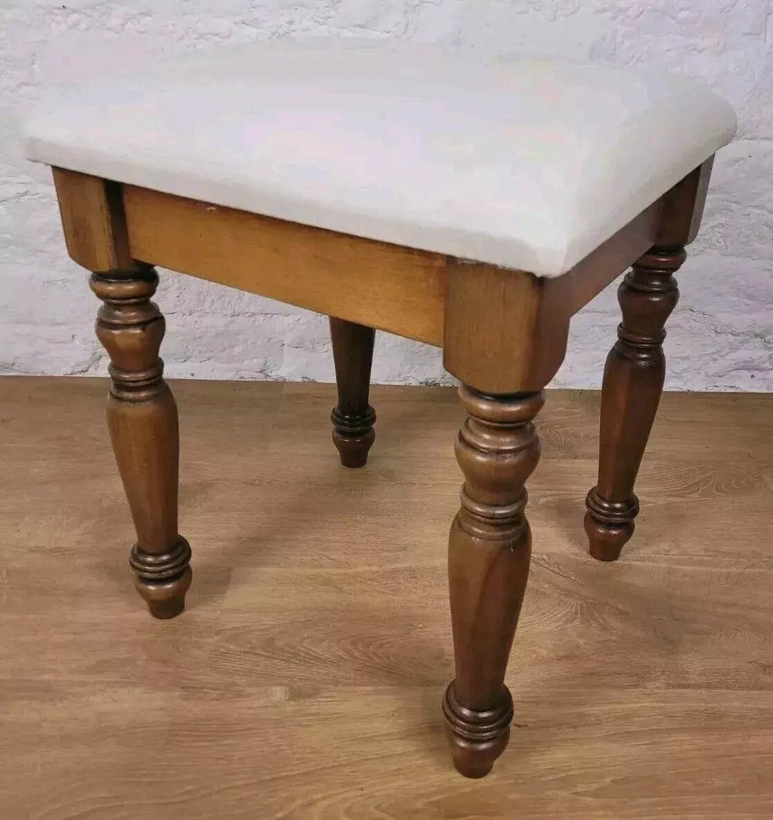 Willis Gambler Dressing Stool Vintage Mahogany Upholstered Postage Available