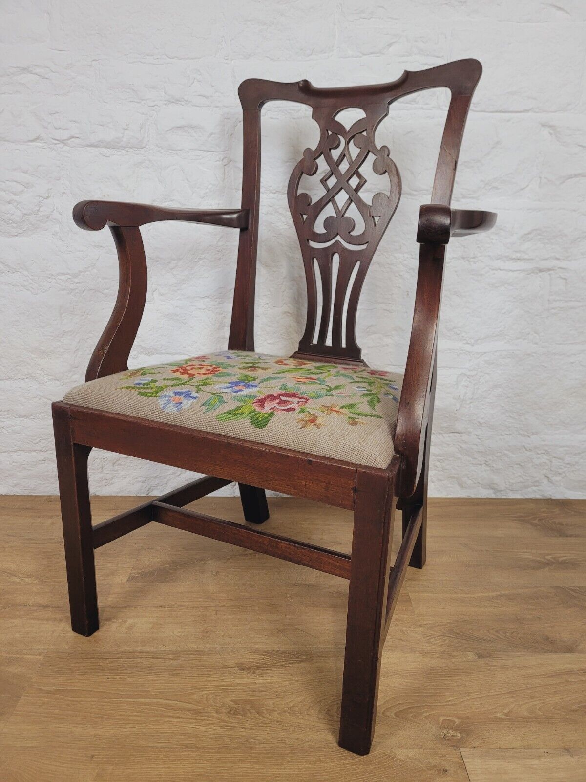 Victorian Armchair Chippendale Style Pierced Splat Back Postage Available