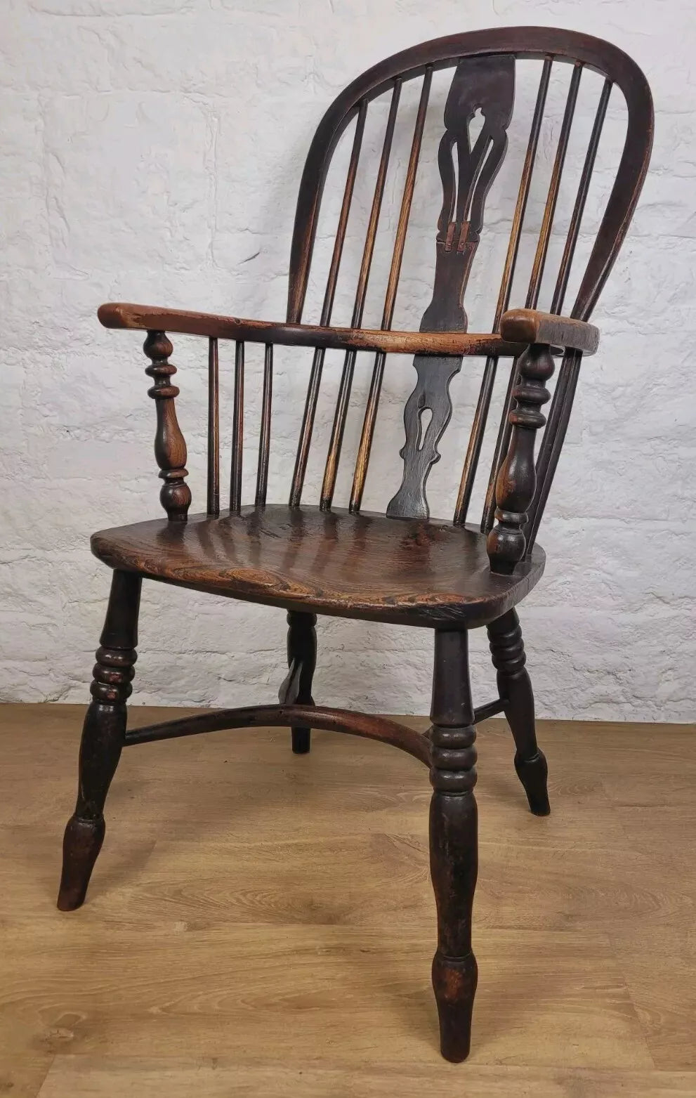 Windsor Armchair Victorian Crinoline Stretcher HoopBack 19thC Delivery Available