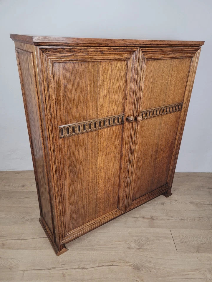 Bedroom Linen Cupboard Vintage Oak Handles Country Rustic Delivery Available