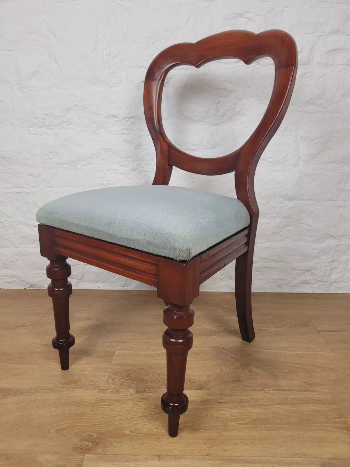 Victorian Dining Chair Balloon Back Upholstered English 19thC Postage Available