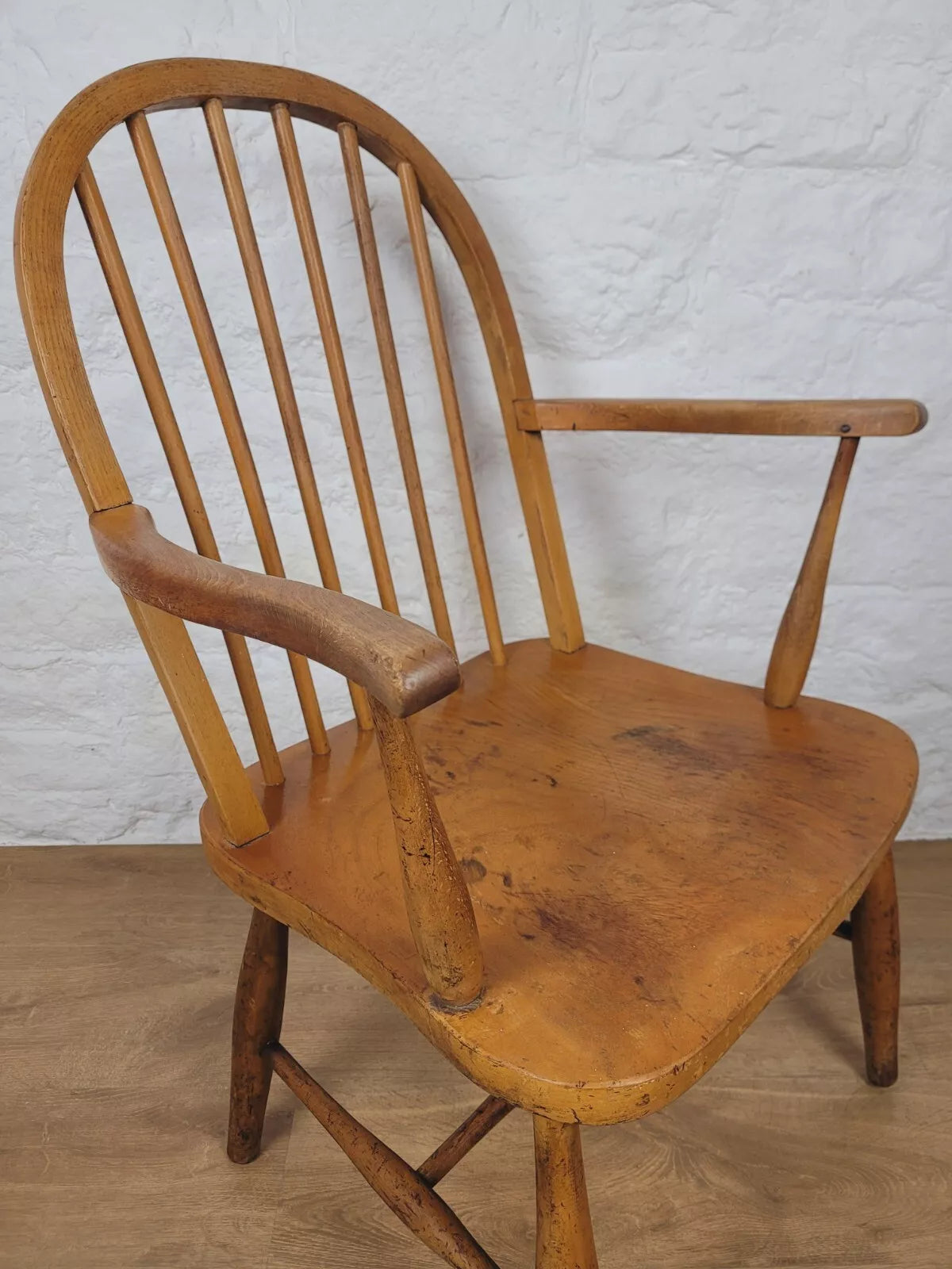 Vintage Carver Armchair Mid 20th Century Beech Spindle Back Postage Available