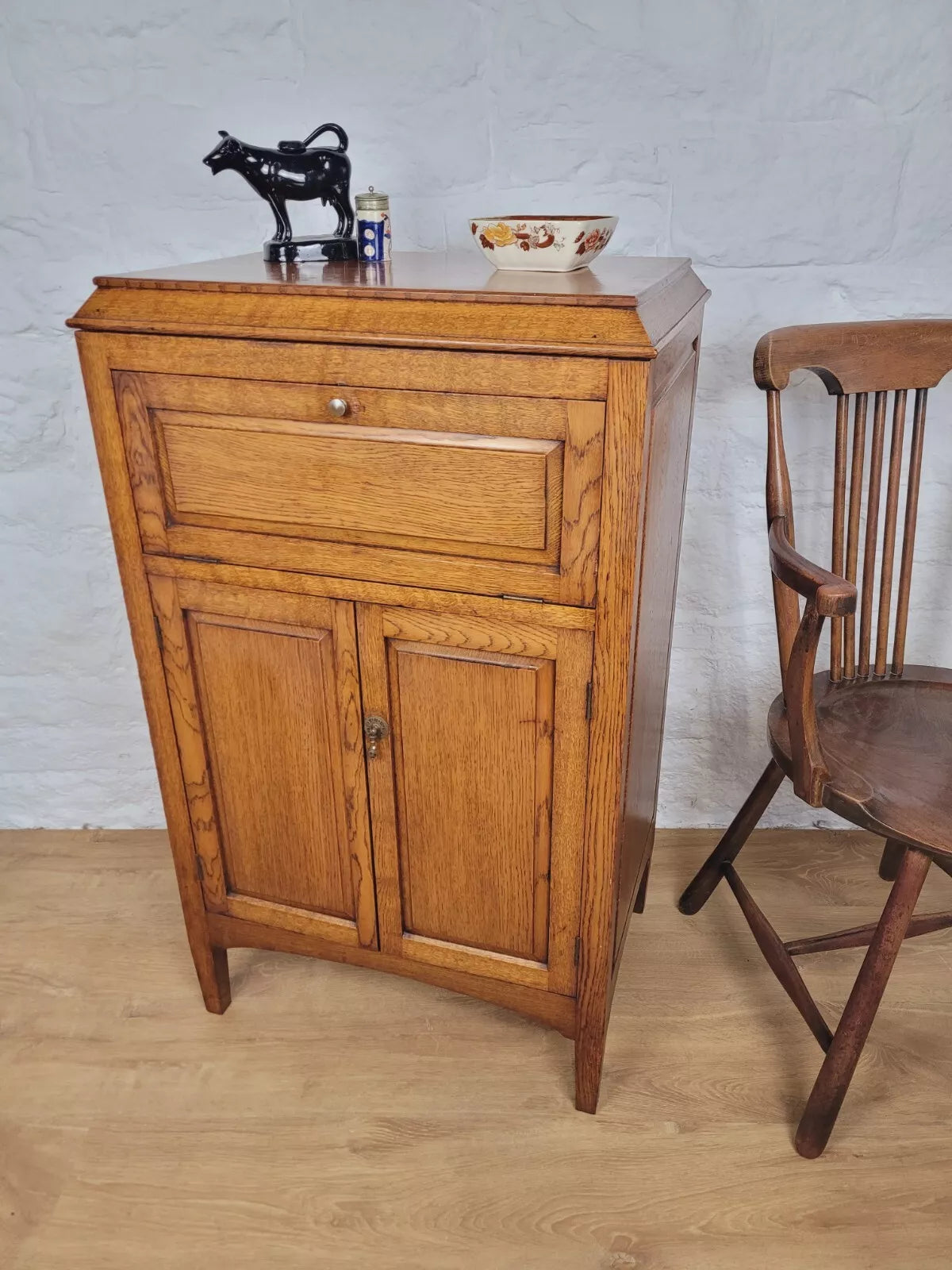 Oak Cupboard Cabinet Blanket Box Early 20th Century Postage Available