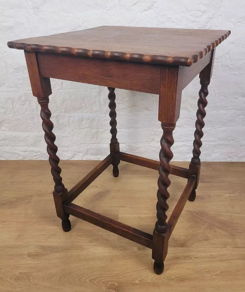 Barley Twist Side Table Pie Crust Country English Mahogany Postage Available