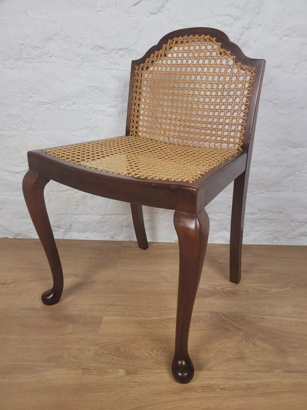 Victorian Cane Bedroom Chair Queen Anne Antique Mahogany Postage Available