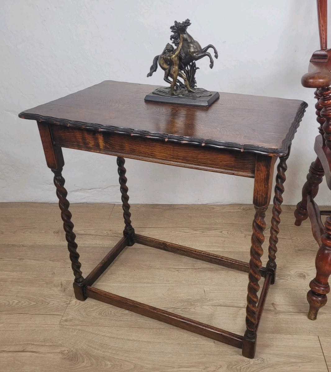 Barley Twist Side Table English Country 19th Century Antique Postage Available
