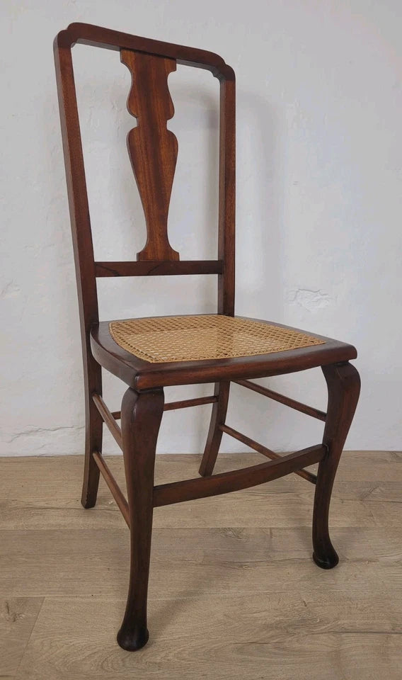 Cane Bedroom Chair Vintage Mid 20th Century Queen Anne Legs Postage Available