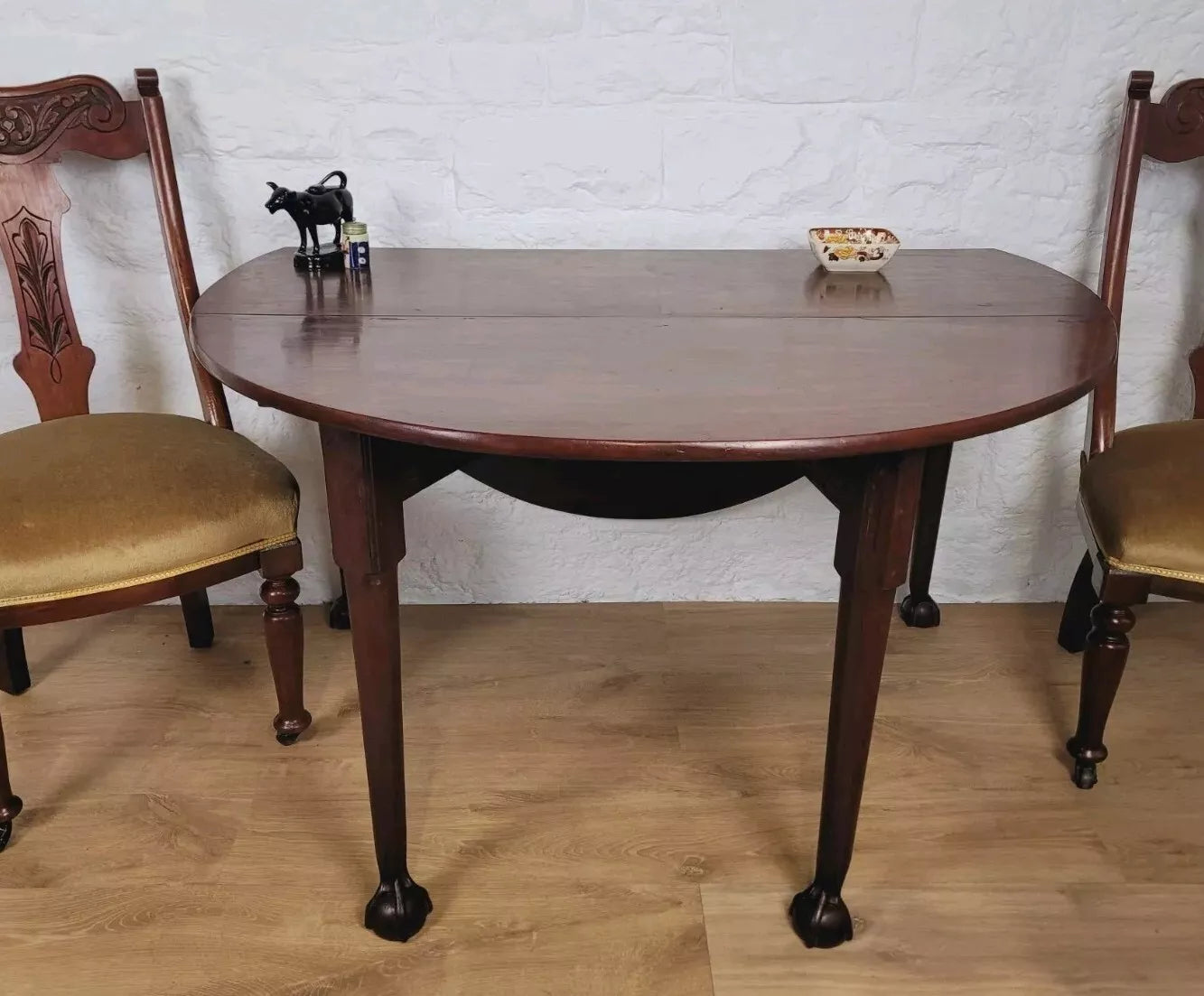 Drop Leaf Dining Table Victorian 19thC Gateleg Turned Legs Postage Available