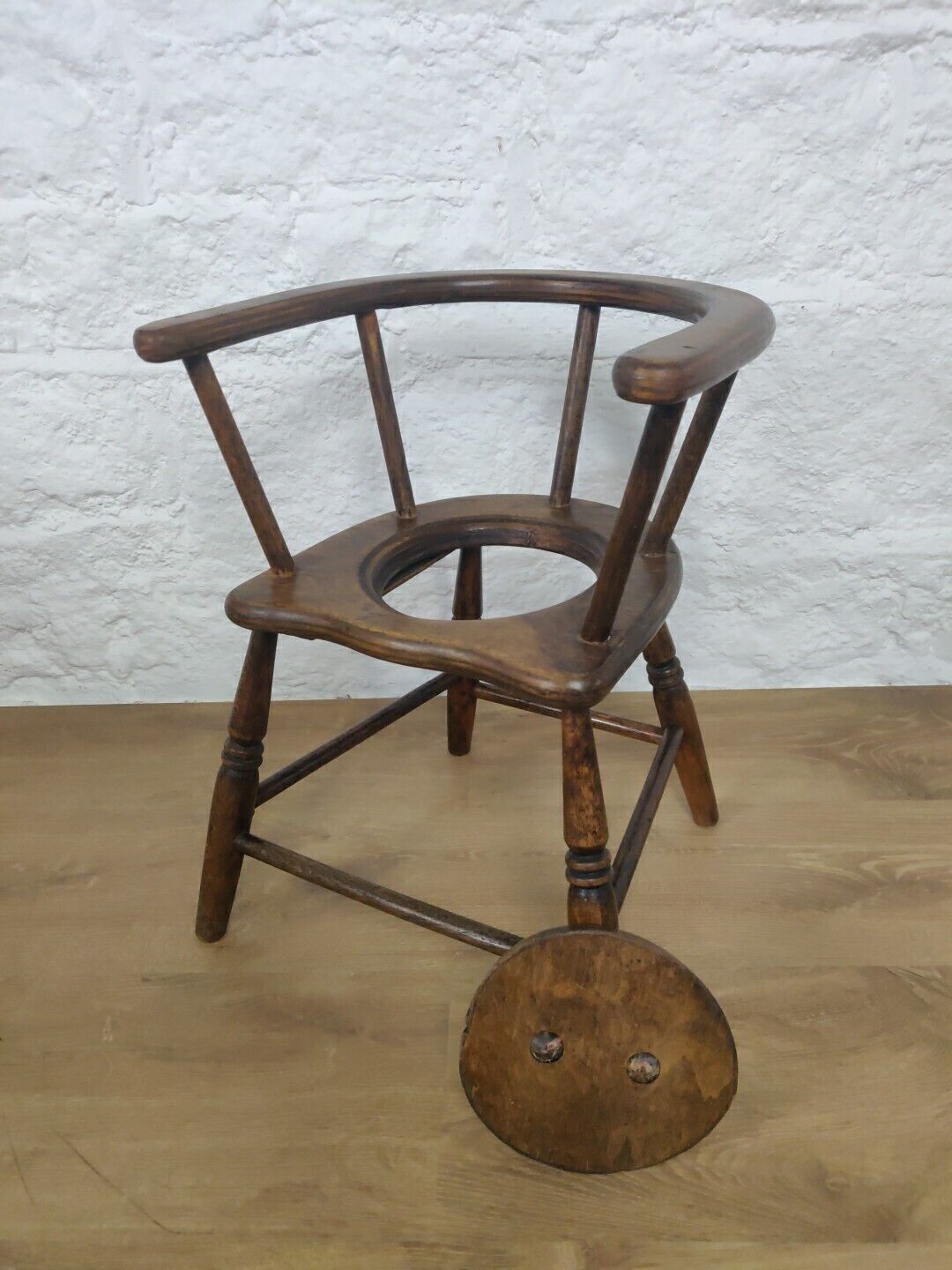 Victorian Child's Potty Chair Beech Spindle Back Postage Available