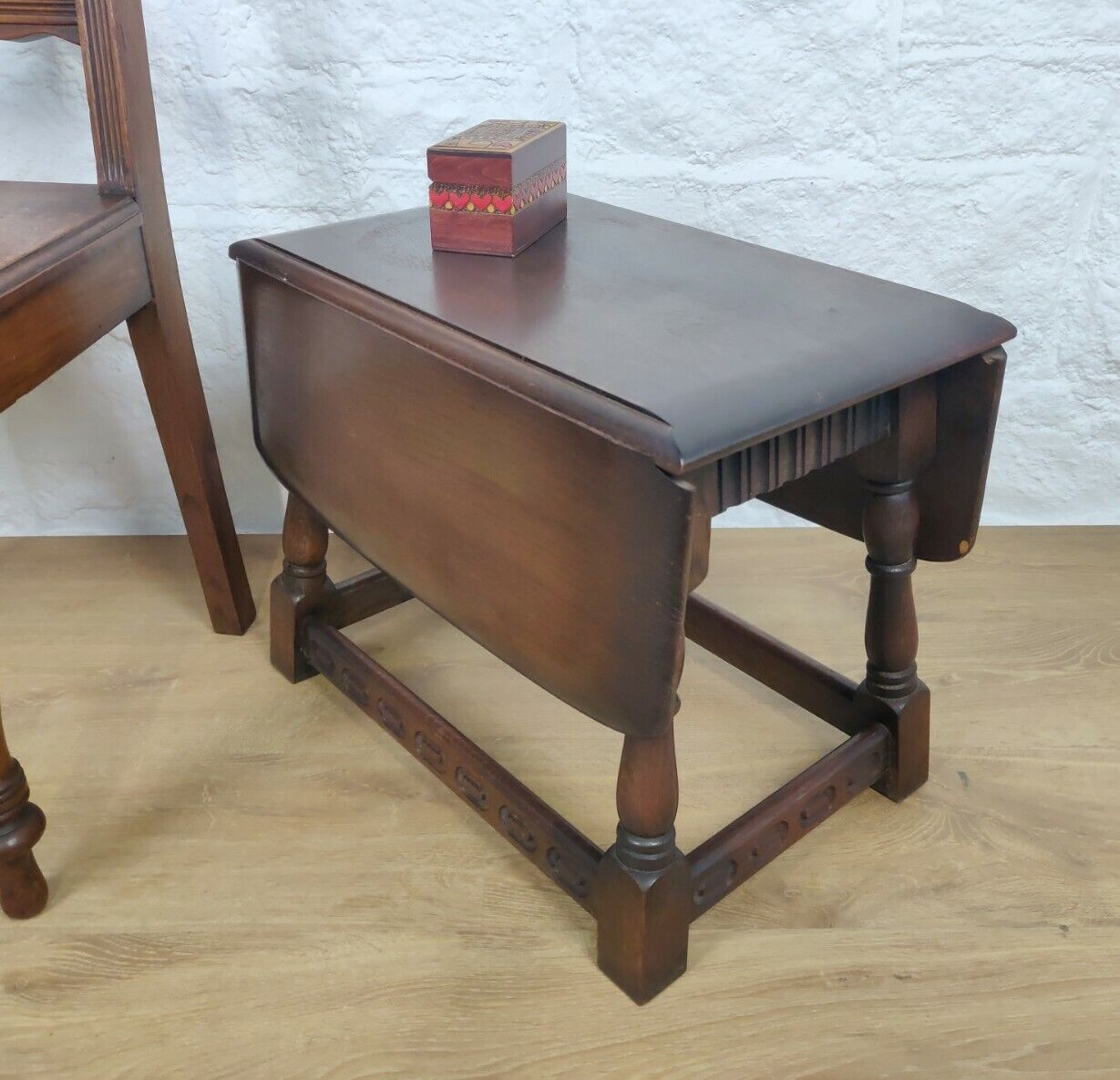 Priary Drop Leaf Table Turnable Top Jacobean Style Mahogany Postage Available