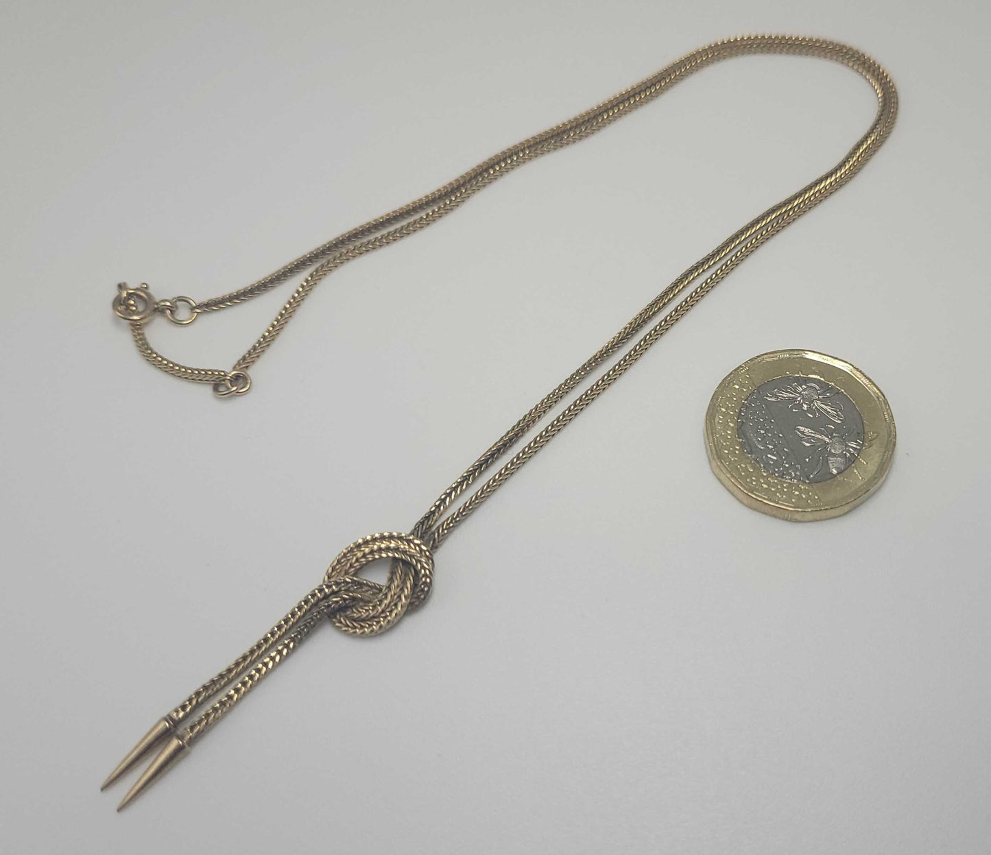 Vintage 9ct Gold Knotted Chain Necklace 18.5 Inch