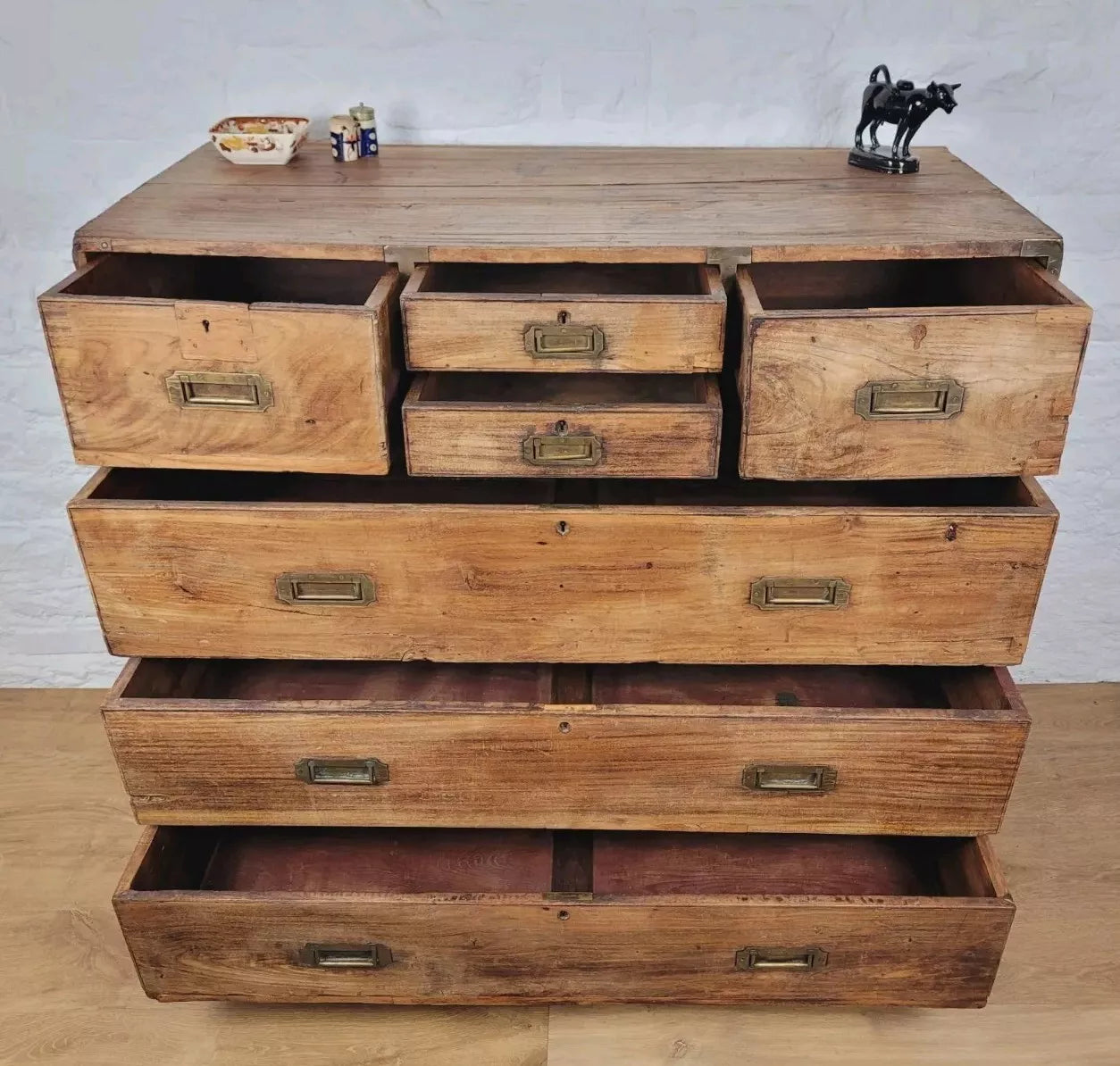 Campaign Chest Of Drawers Camphor 20th Century Brass Handles Delivery Available