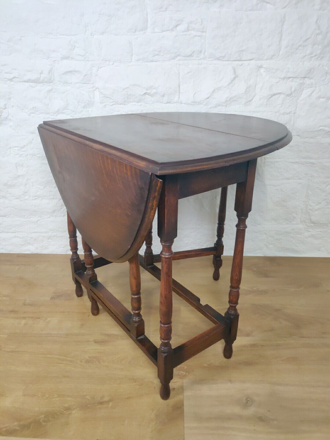 Oak Drop Leaf Table Gateleg Turned Legs Antique Victorian Postage Available